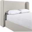 Bowery Hill Contemporary Beige Linen Textured Fabric Upholstered King Bed