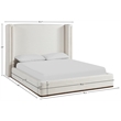 Bowery Hill Contemporary Cream Linen Textured Fabric Upholstered King Bed