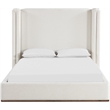 Bowery Hill Contemporary Cream Linen Textured Fabric Upholstered King Bed