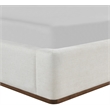 Bowery Hill Contemporary Cream Linen Textured Fabric Upholstered King Bed
