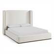 Bowery Hill Contemporary Cream Linen Textured Fabric Upholstered King Bed