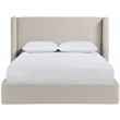 Bowery Hill Contemporary Beige Linen Textured Fabric Upholstered Queen Bed