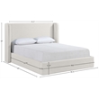 Bowery Hill Contemporary Cream Linen Textured Fabric Upholstered Full Bed