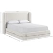 Bowery Hill Contemporary Cream Linen Textured Fabric Upholstered King Bed