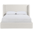 Bowery Hill Contemporary Cream Linen Textured Fabric Upholstered Queen Bed