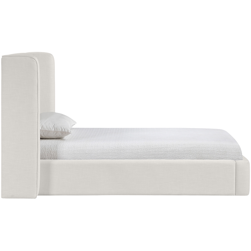 Bowery Hill Contemporary Cream Linen Textured Fabric Upholstered Twin Bed