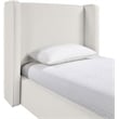 Bowery Hill Contemporary Cream Linen Textured Fabric Upholstered Twin Bed