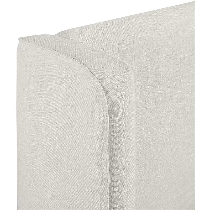 Bowery Hill Contemporary Cream Linen Textured Fabric Upholstered Twin Bed