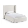Bowery Hill Contemporary Cream Linen Textured Fabric Upholstered Twin Bed