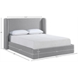 Bowery Hill Contemporary Grey Linen Textured Fabric Upholstered King Bed