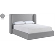 Bowery Hill Contemporary Grey Linen Textured Fabric Upholstered King Bed