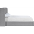Bowery Hill Contemporary Grey Linen Textured Fabric Upholstered King Bed