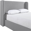 Bowery Hill Contemporary Grey Linen Textured Fabric Upholstered King Bed