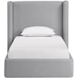Bowery Hill Contemporary Grey Linen Textured Fabric Upholstered Twin Bed
