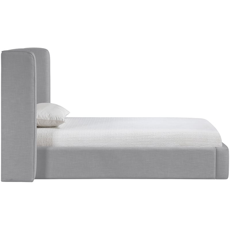 Bowery Hill Contemporary Grey Linen Textured Fabric Upholstered Twin Bed