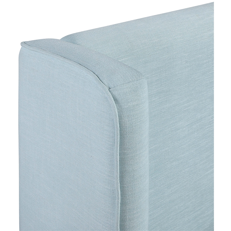 Bowery Hill Contemporary Light Blue Linen Textured Fabric Upholstered Twin Bed