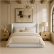 Bowery Hill Contemporary White Linen Textured Fabric Upholstered Full Bed