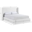 Bowery Hill Contemporary White Linen Textured Fabric Upholstered Full Bed
