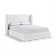 Bowery Hill Contemporary White Linen Textured Fabric Upholstered Full Bed