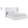 Bowery Hill Contemporary White Linen Textured Fabric Upholstered Queen Bed