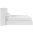 Bowery Hill Contemporary White Linen Textured Fabric Upholstered Queen Bed