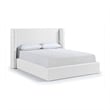 Bowery Hill Contemporary White Linen Textured Fabric Upholstered Queen Bed