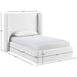 Bowery Hill Contemporary White Linen Textured Fabric Upholstered Twin Bed
