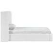 Bowery Hill Contemporary White Linen Textured Fabric Upholstered Twin Bed