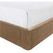 Bowery Hill Contemporary Beige Velvet Upholstered Full Fully Slatted Bed