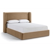 Bowery Hill Contemporary Beige Velvet Upholstered Full Fully Slatted Bed
