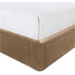Bowery Hill Contemporary Beige Velvet Upholstered Queen Fully Slatted Bed