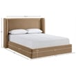 Bowery Hill Contemporary Beige Velvet Upholstered Queen Fully Slatted Bed