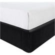 Bowery Hill Contemporary Black Velvet Upholstered Queen Fully Slatted Bed