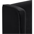 Bowery Hill Contemporary Black Velvet Upholstered Queen Fully Slatted Bed