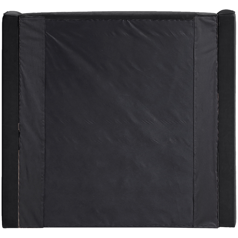 Bowery Hill Contemporary Black Velvet Upholstered Twin Fully Slatted Bed