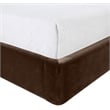 Bowery Hill Contemporary Brown Velvet Upholstered Full Fully Slatted Bed