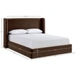 Bowery Hill Contemporary Brown Velvet Upholstered Full Fully Slatted Bed