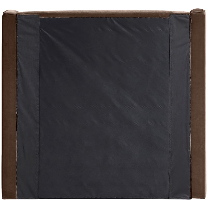 Bowery Hill Contemporary Brown Velvet Upholstered Twin Fully Slatted Bed