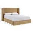 Bowery Hill Contemporary Camel Velvet Upholstered Full Fully Slatted Bed