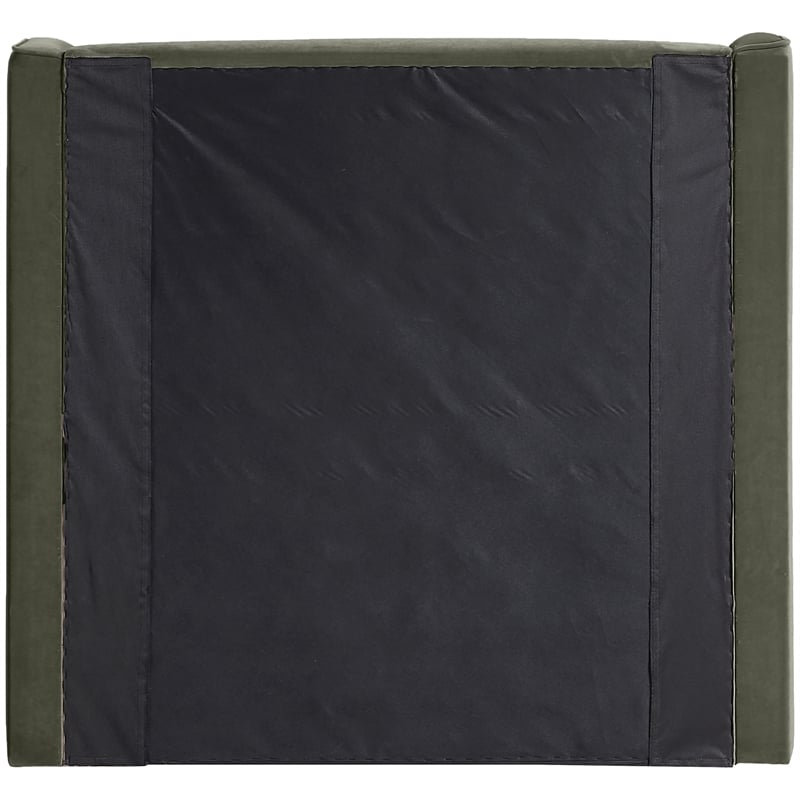 Bowery Hill Contemporary Green Velvet Upholstered Twin Fully Slatted Bed