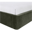 Bowery Hill Contemporary Green Velvet Upholstered Twin Fully Slatted Bed