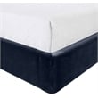 Bowery Hill Contemporary Navy Velvet Upholstered Full Fully Slatted Bed