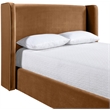 Bowery Hill Contemporary Saddle Velvet Upholstered Full Fully Slatted Bed