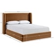 Bowery Hill Contemporary Saddle Velvet Upholstered Queen Bed