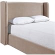 Bowery Hill Contemporary Taupe Velvet Upholstered Full Fully Slatted Bed