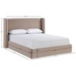 Bowery Hill Contemporary Taupe Velvet Upholstered Full Fully Slatted Bed