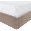 Bowery Hill Contemporary Taupe Velvet Upholstered Queen Fully Slatted Bed