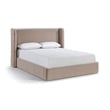 Bowery Hill Contemporary Taupe Velvet Upholstered Queen Fully Slatted Bed