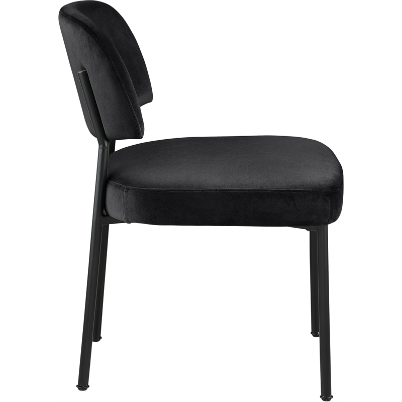 Bowery Hill Contemporary Black Performance Fabric Dining Chair (Set of 2)