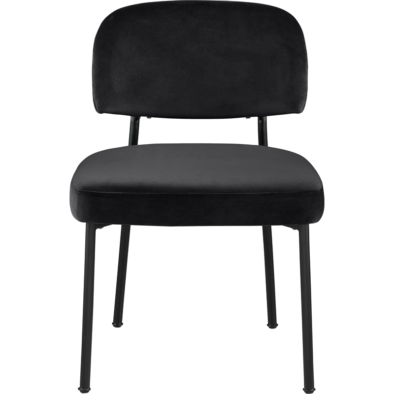 Bowery Hill Contemporary Black Performance Fabric Dining Chair (Set of 2)